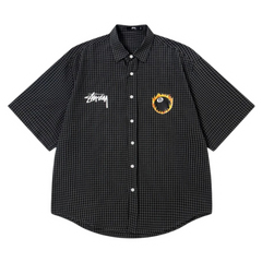 Stussy  Burning Ball Short Sleeve Shirt Black
