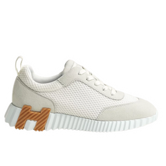 Hermes Bouncing Sneakers White & Brown Logo