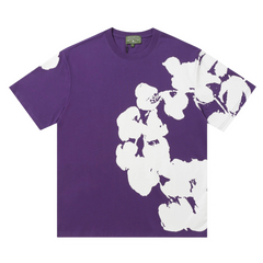 Denim Tears T-Shirt with Large Cotton Wreath Purple