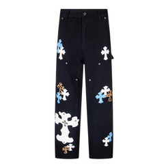 Chrome Hearts Blue & White Crosses Jeans