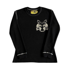 Corteiz Waffle Tiger Stars Long Sleeve-Black