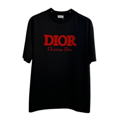 Dior Red Print T-Shirt Black