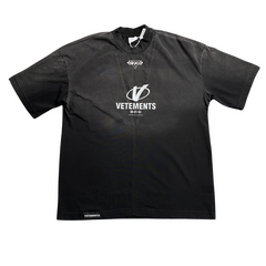 Vetements V-Cut T-Shirt Washed Dark Grey
