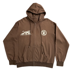 Hellstar Studios Zip-Up Hoodie Brown