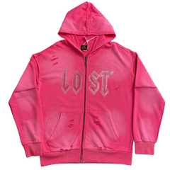 Lost Intricacy Pink Zip Up Hoodie
