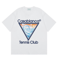 Casablanca Triangle Tsunami Print T-Shirt White