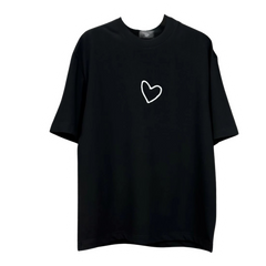Balenciaga Little Heart Print T-Shirt Black