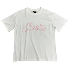 Corteiz Pink Print T-Shirt White