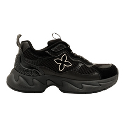 SMFK Compass Wave Retro Jogging Shoes Black on Black