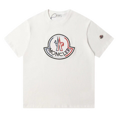 Moncler Half Blue Half Red Icon T-Shirt White
