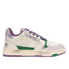 Kaalixto Purple Star Casual Sneakers Handcrafted Distressed Design