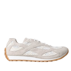 Bottega Veneta Orbit Suede Sneaker Beige