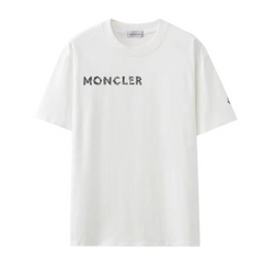Moncler Basic Writing T-Shirt Creme