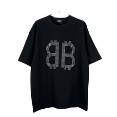 Balenciaga Pearly Double B T-Shirt Black