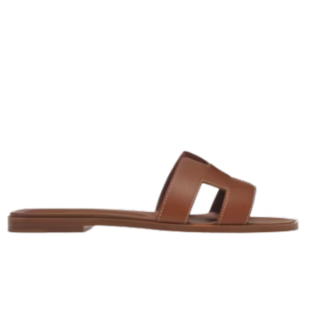 Hermes Oran Gold Sandals