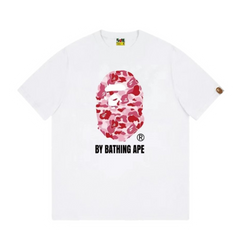 Bape Pink Flower Ape Print T-Shirt White
