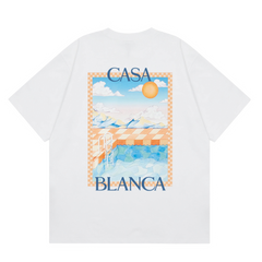 Casablanca Surreal Pool Print T-Shirt White