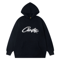 Corteiz Crtz Writing Hoodie Black
