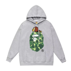 Bape Sitting on Green Ape Hoodie Grey
