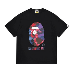 Bape Blue & Purple Print T-Shirt Black