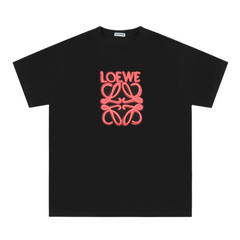 Loewe Pink Flower Print T-Shirt Black