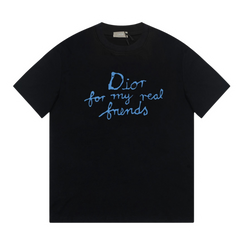Dior "Dior For My Real Friends Writing" T-Shirt Black & Blue