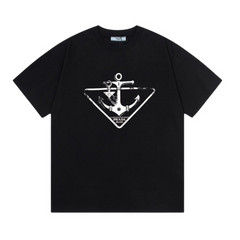 Prada Anchor Print T-Shirt Black