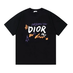 Dior Blue & Orange Stars T-Shirt Black