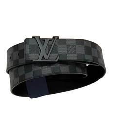 Louis Vuitton Grey & Black Squared Pattern Belt