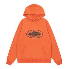Corteiz Basic Black Print Hoodie Orange