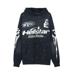 Hellstar Stars Print Hoodie Dark Grey