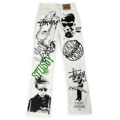 Stussy x Carhartt World Stussy Tribe Jeans White