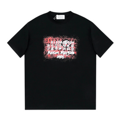 Maison Margiele White On Red Double Print T-Shirt Black