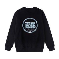 Stone Island Circled Print Sweater Black & Blue