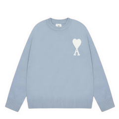 Ami Paris Sweater Babyblue & White