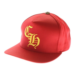 Chrome Hearts CH Silver Button Baseball Cap Red