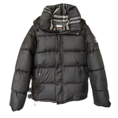 Burberry Hood Black Monogramm Puffer Jacket Black
