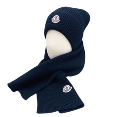 Moncler Beanie & Scarf Combo Blue