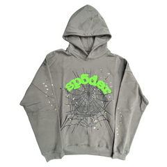 Sp5der Hoodie Grey & Green