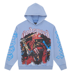 Godspeed Baseball Skeletton Hoodie Light Blue