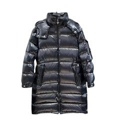 Moncler Hanoverian Loose Fit Nylon Laqué Down Coat