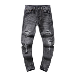 Purple Jeans Ripped Skinny Jeans Grey