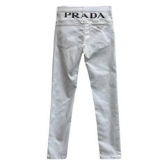 Prada Big Backprint Jeans White