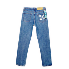 Off-White Backpocket Print Jeans Blue