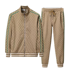 Gucci Designer Tracksuit Khaki
