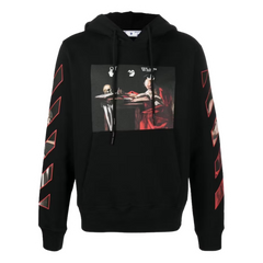 Off-White Caravaggio Diag Sleeve Hoodie Black & Red