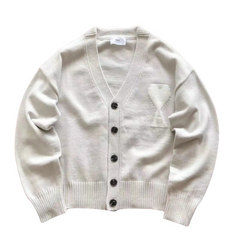 Ami Paris Button Up Cardigan Grey