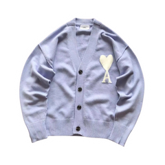 Ami Paris Button Up Cardigan Light Purple