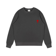 Ami Paris Small Icon Sweater Dark Grey
