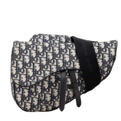 Dior Saddle Belt Bag Oblique Jacquard Beige/Black